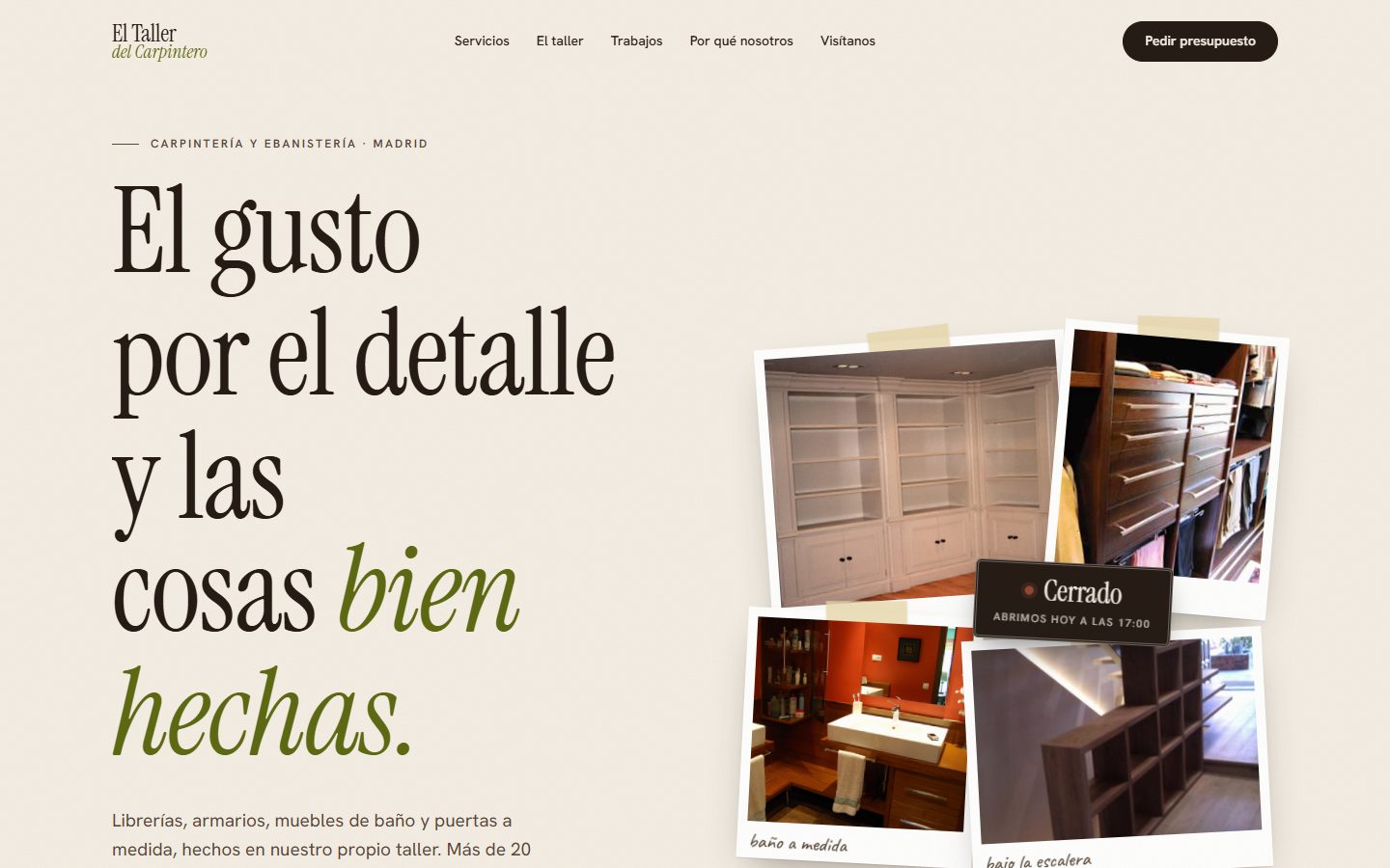 Web nueva de la carpintería