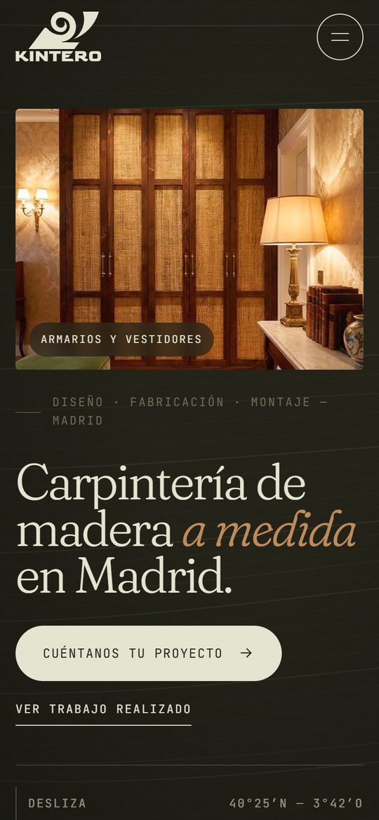 Vista móvil de un proyecto